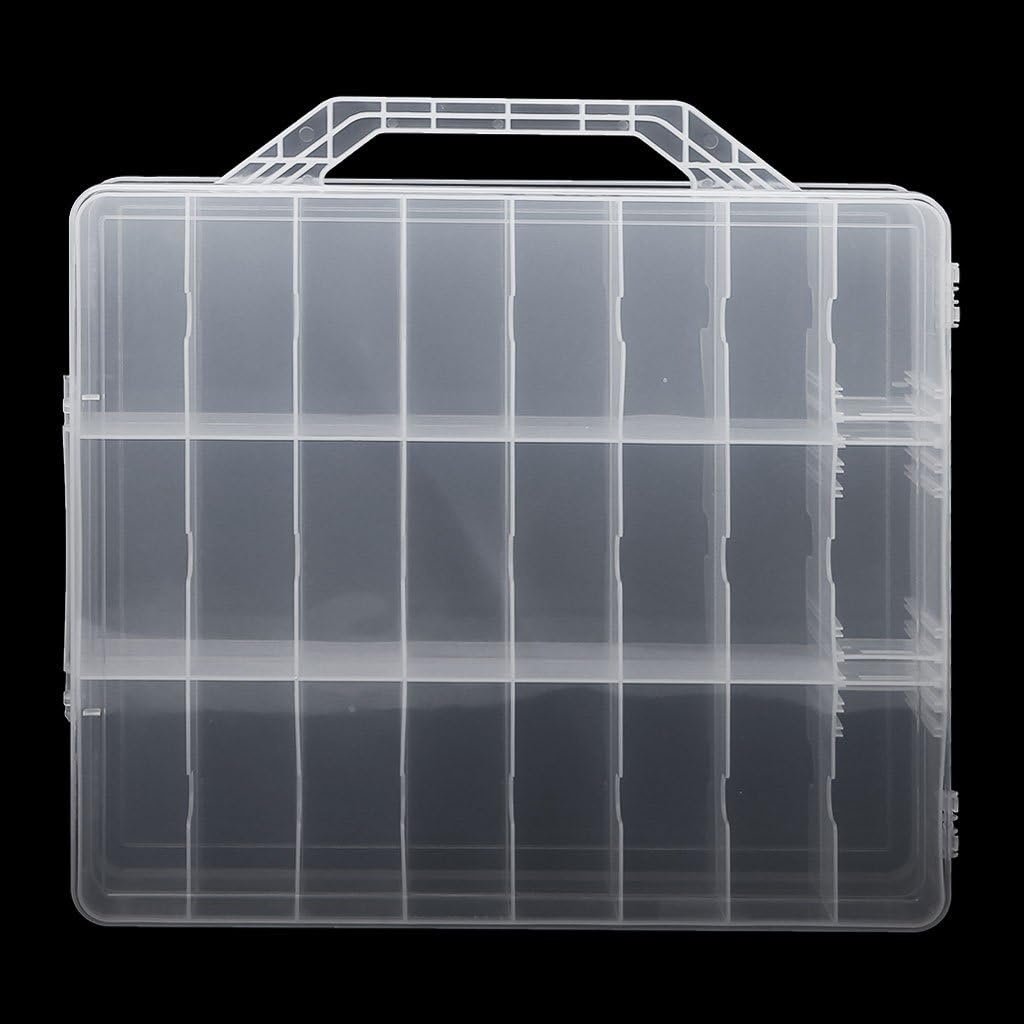 Jojobasic 48 Lattice Holder Display Container Organizer Storage Box - 48 compartiments - Transparent - 34.5x30x8 cm
