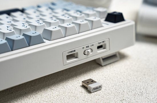 EPOMAKER x AULA F75 - Bleu clair - Clavier mécanique sans fil - RGB - 75 % - QWERTY - Clavier gaming - Commutateurs Reaper