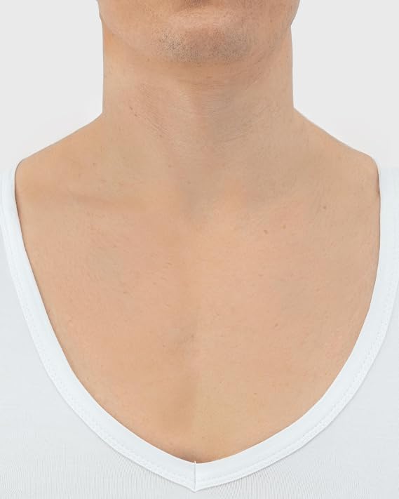 Maillot de corps anti-transpiration Fibershirts pour homme - Col en V profond - Rembourrages pour les bras PRO - Traitement argenté