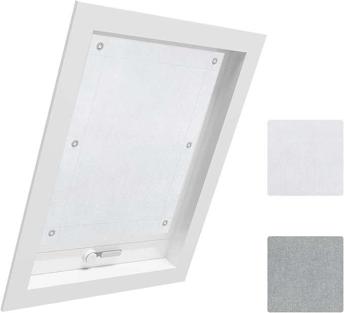 WOLTU store thermique occultant fenêtre de toit - sans perçage avec ventouses - blanc - 76 x 115 cm - pour Velux et Roto P08 408