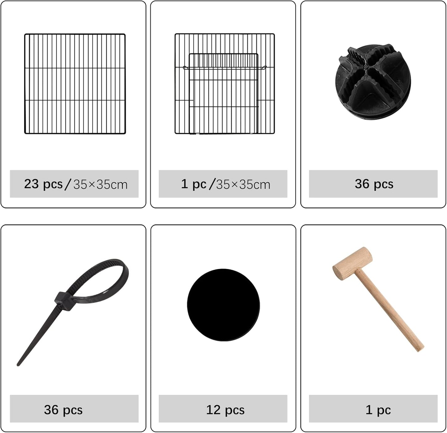 Eugad Puppy Run 142x72x72 cm - Parc pour animaux pliable en métal avec porte - Noir/Métal