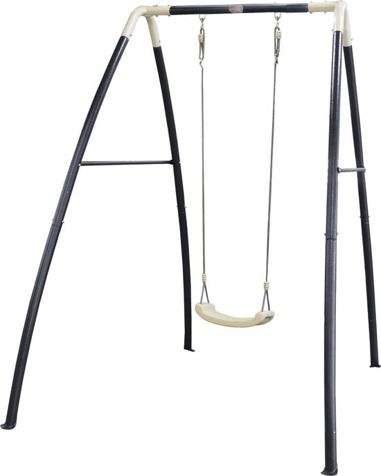 AXI Balançoire en Métal Simple en Anthracite/Crème - Ensemble de balançoire autonome avec siège de balançoire en plastique - Ensemble de balançoire pour enfants