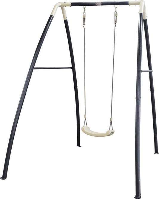 AXI Balançoire en Métal Simple en Anthracite/Crème - Ensemble de balançoire autonome avec siège de balançoire en plastique - Ensemble de balançoire pour enfants