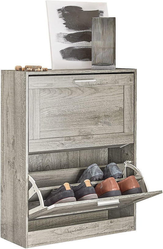SoBuy Shoe Rack Shoe Storage Cabinet Organiser Unit - FSR137-HG - W60 x D23 x H79cm
