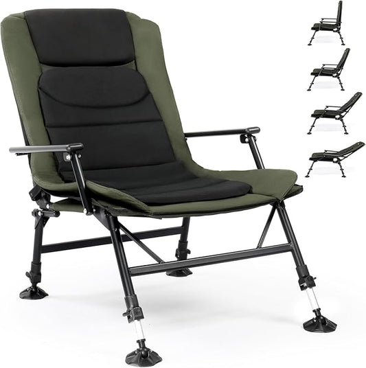 Bonnlo Foldable Fishing Chair - Chaise de camping réglable avec sac de transport - Capacité 159 kg
