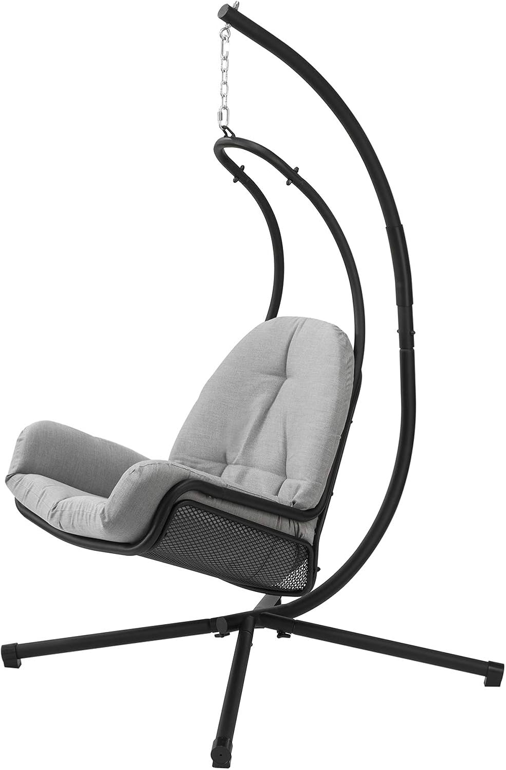 SoBuy Chaise suspendue avec cadre - Max. 150 kg - 103 x 125 x 190 cm - Gris