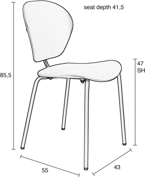 Zuiver The Ocean Chair Chaises de salle à manger Coconut Milk - Lot de 2