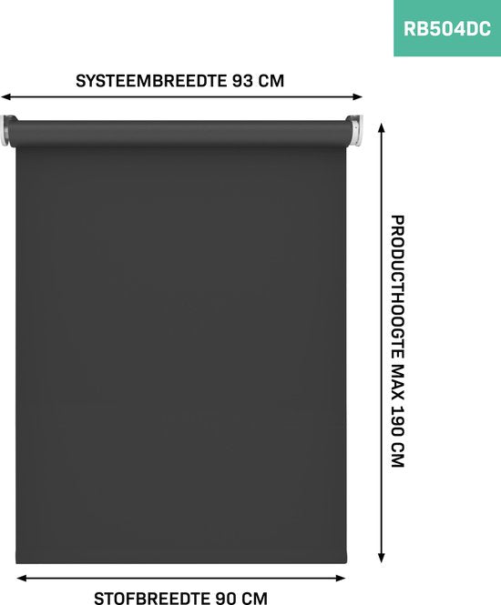 VONROC SMART BLINDS - Store électrique - Extension - 90 x 190 - Noir - Sans télécommande ni câble de chargement