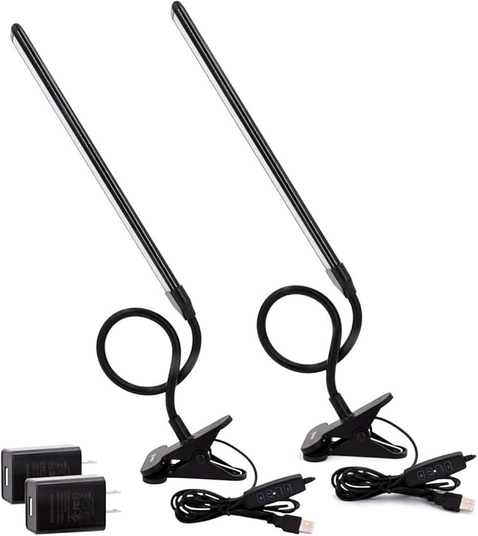 Cesunlight Lampe de bureau - LED - Dimmable - USB - Contrôle tactile - Noir