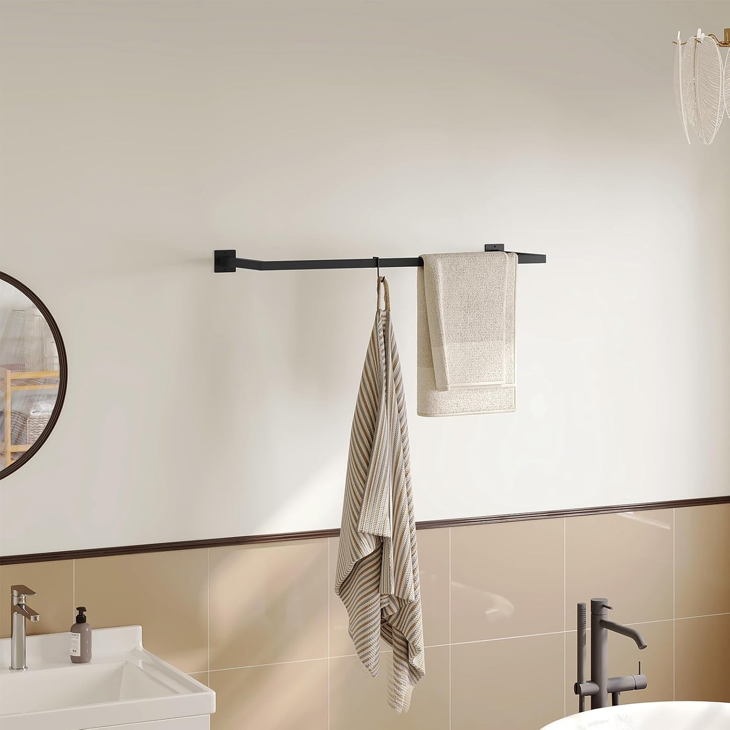 eSituro Porte-manteau mural noir industriel - 94 x 30 x 6,5 cm - porte-manteau mural peu encombrant jusqu'à 50 kg