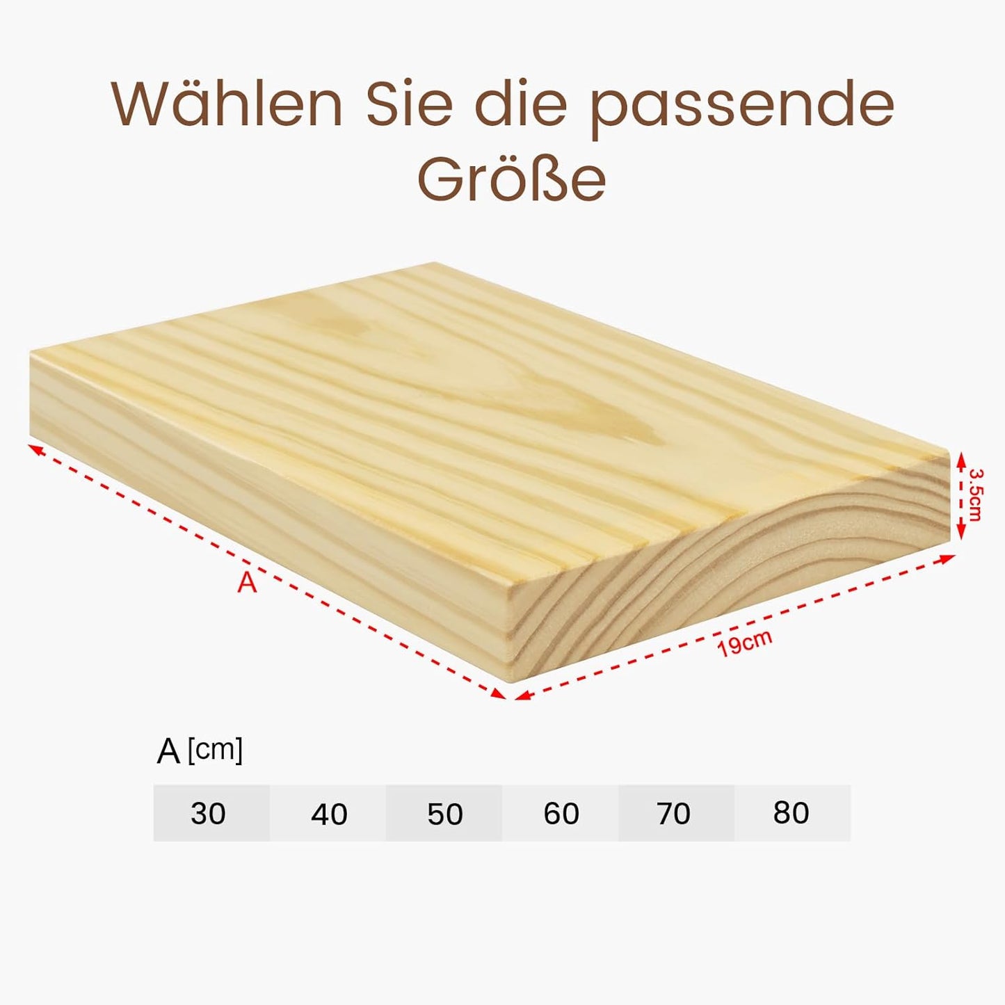 eSituro Etagère murale en bois - Etagère murale flottante avec fixation invisible - aspect bois - 50 x 19 x 3,5 cm