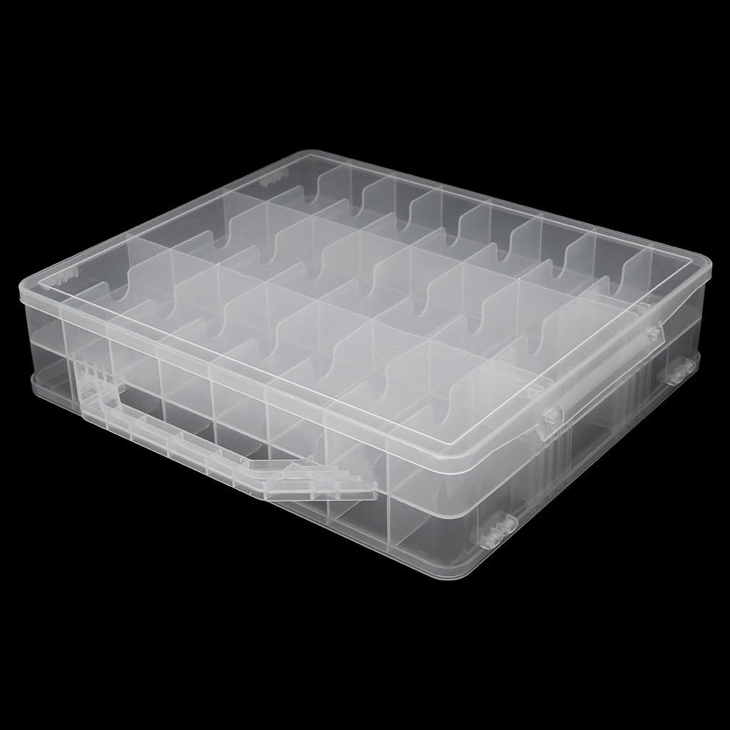 Jojobasic 48 Lattice Holder Display Container Organizer Storage Box - 48 compartiments - Transparent - 34.5x30x8 cm