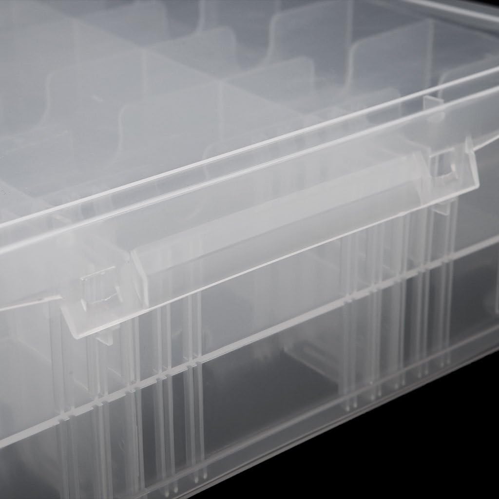 Jojobasic 48 Lattice Holder Display Container Organizer Storage Box - 48 compartiments - Transparent - 34.5x30x8 cm