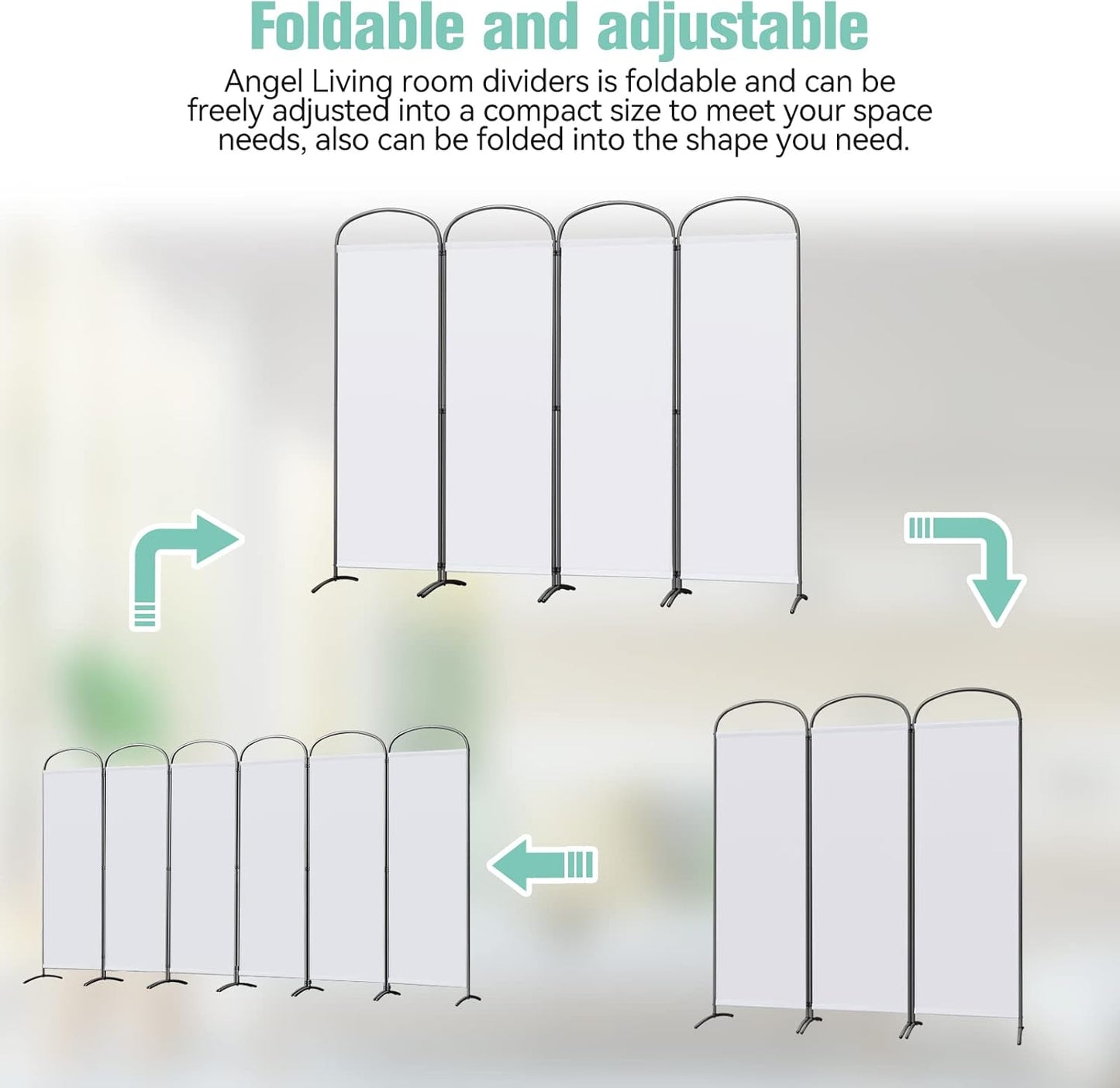 Angel Living Screen 4 panneaux - 224 x 182 cm - Blanc