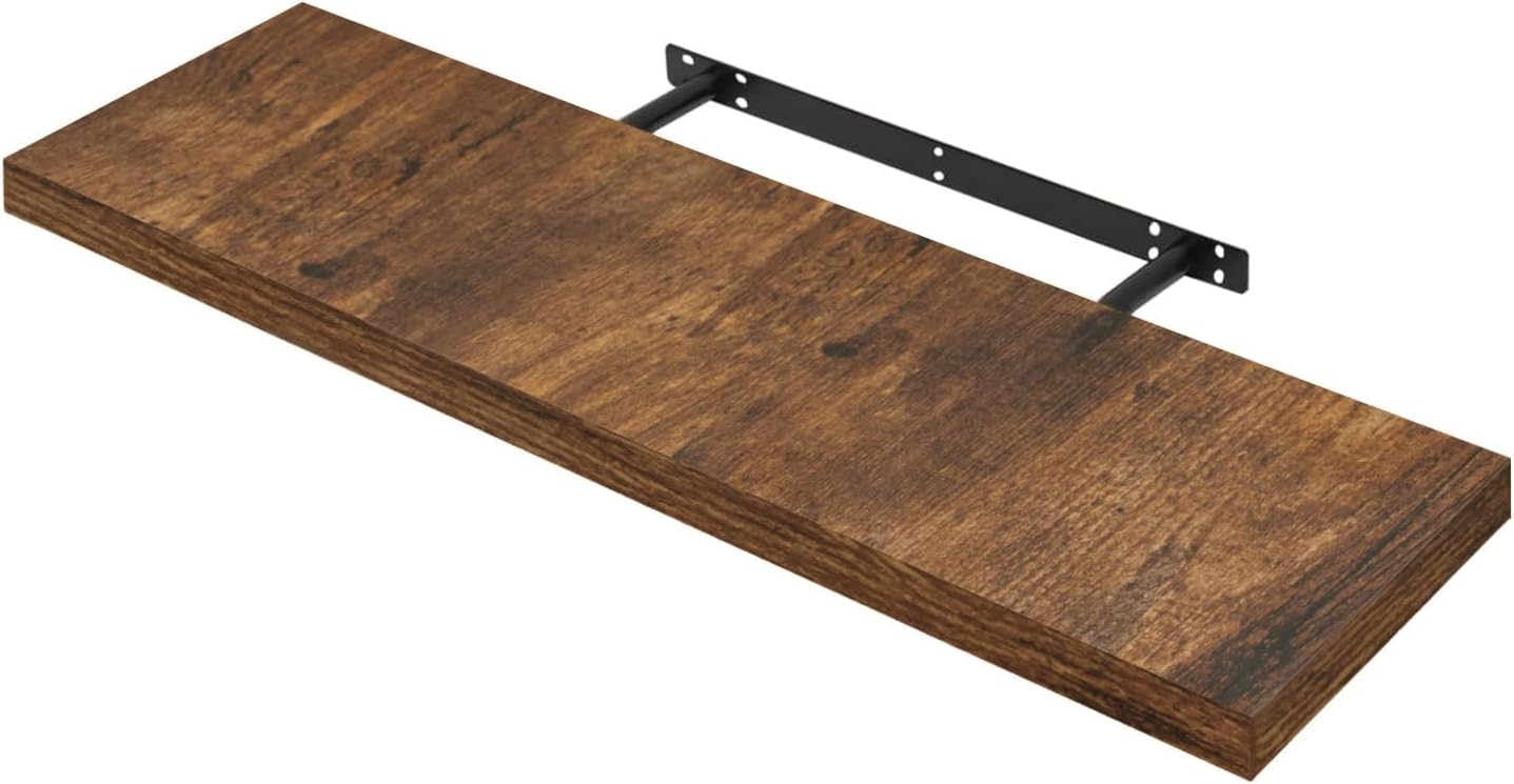 Etagère murale flottante Woltu - Vintage Brown - 80 x 23 x 3.8 cm - Etagère flottante en bois robuste