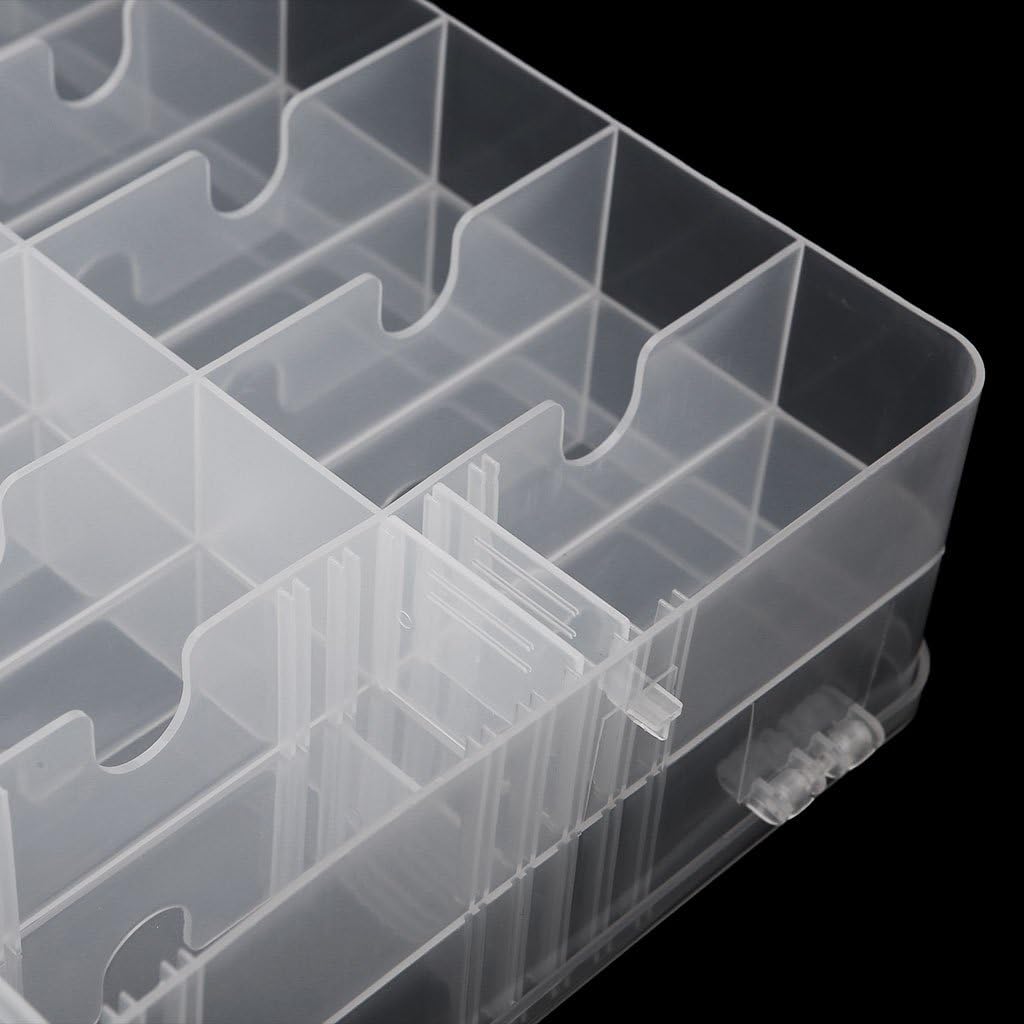 Jojobasic 48 Lattice Holder Display Container Organizer Storage Box - 48 compartiments - Transparent - 34.5x30x8 cm