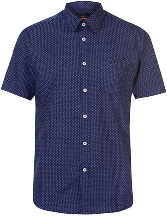 Pierre Cardin - Chemise manches courtes - Marine/Blanc - Taille L