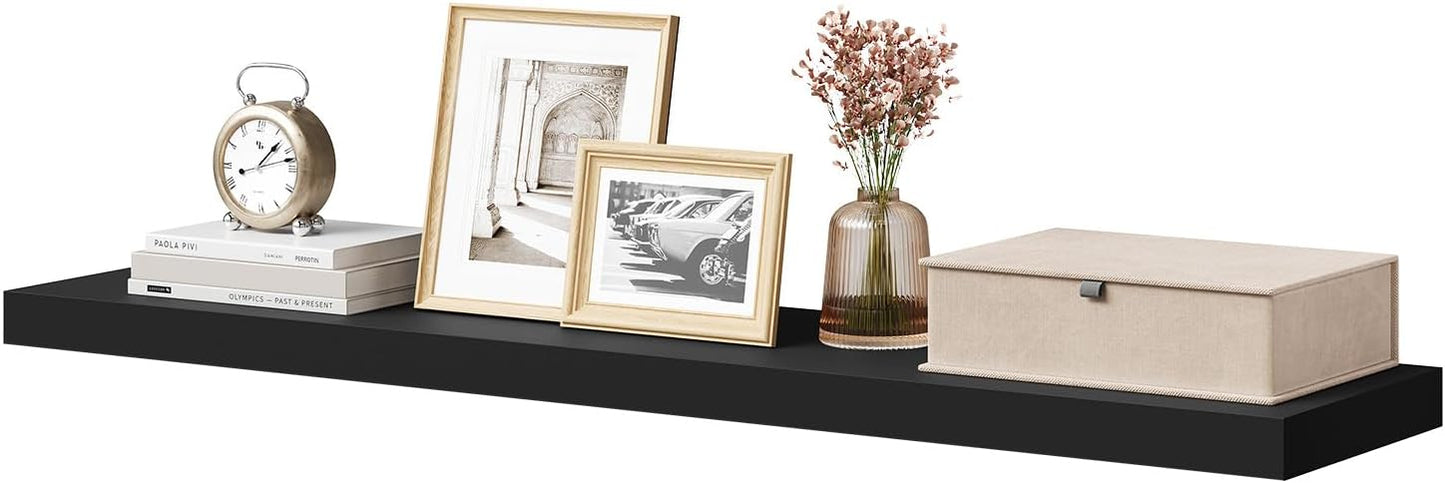 Woltu Étagère murale flottante 100x22.9x3.8 cm - Étagère murale moderne en MDF - Noir