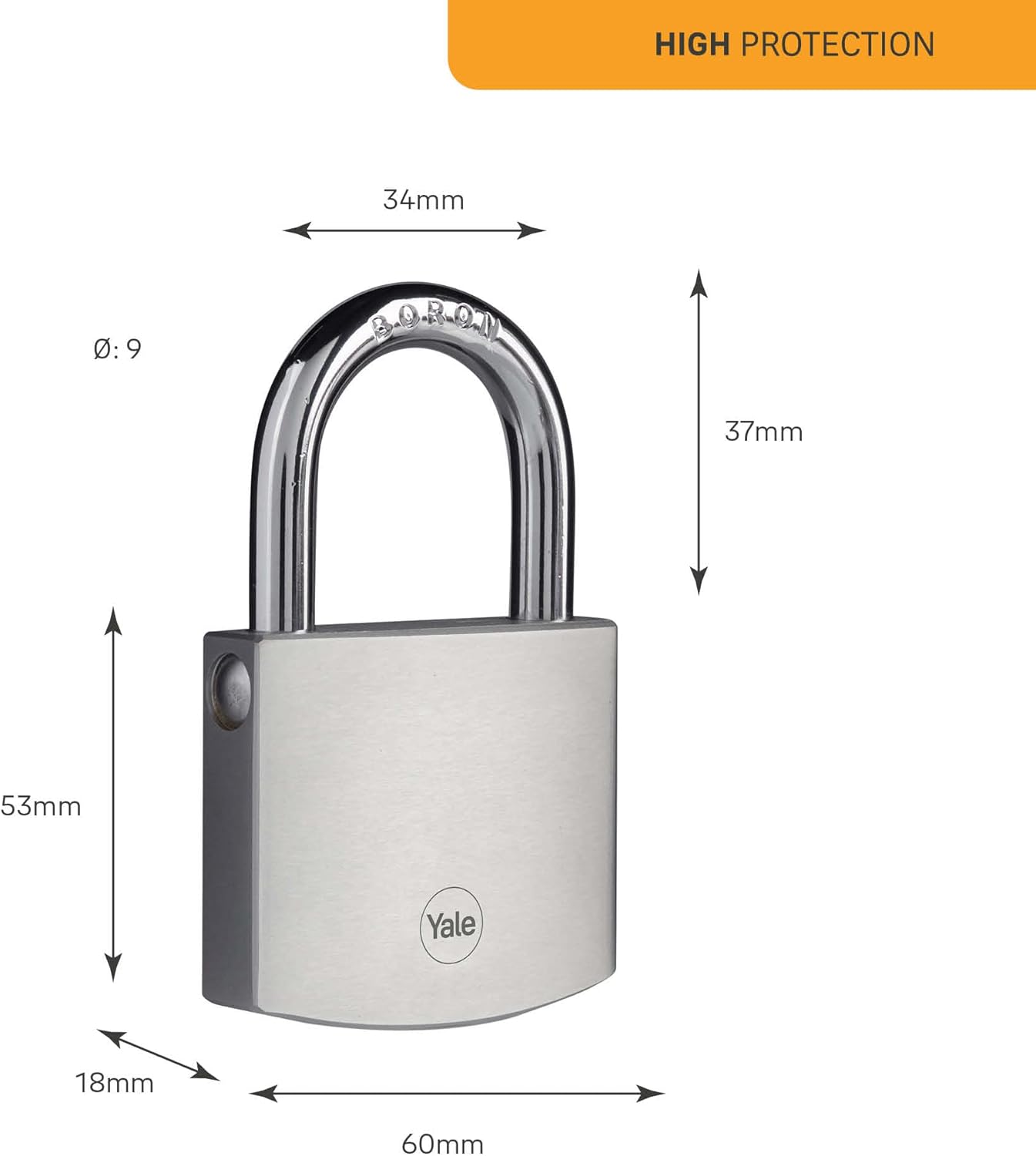 Cadenas de haute sécurité Yale - laiton et chrome - 60 mm - Lot de 2 (Y120DB/60/135/2)