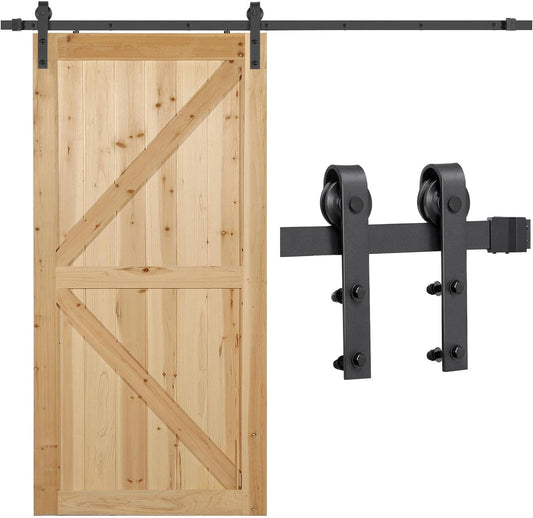 Yaheetech Quincaillerie pour porte coulissante - Jusqu'à 100 Kg - Fer - 244 x 23 x 5,5 cm - Noir