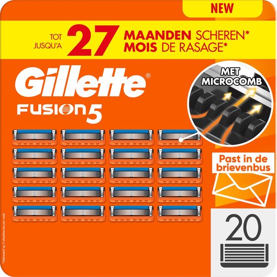 Gillette Fusion5 - Lames de rasoir - Lot économique de 20 pièces - Colis livrable dans la boîte aux lettres - Nouvelle formule