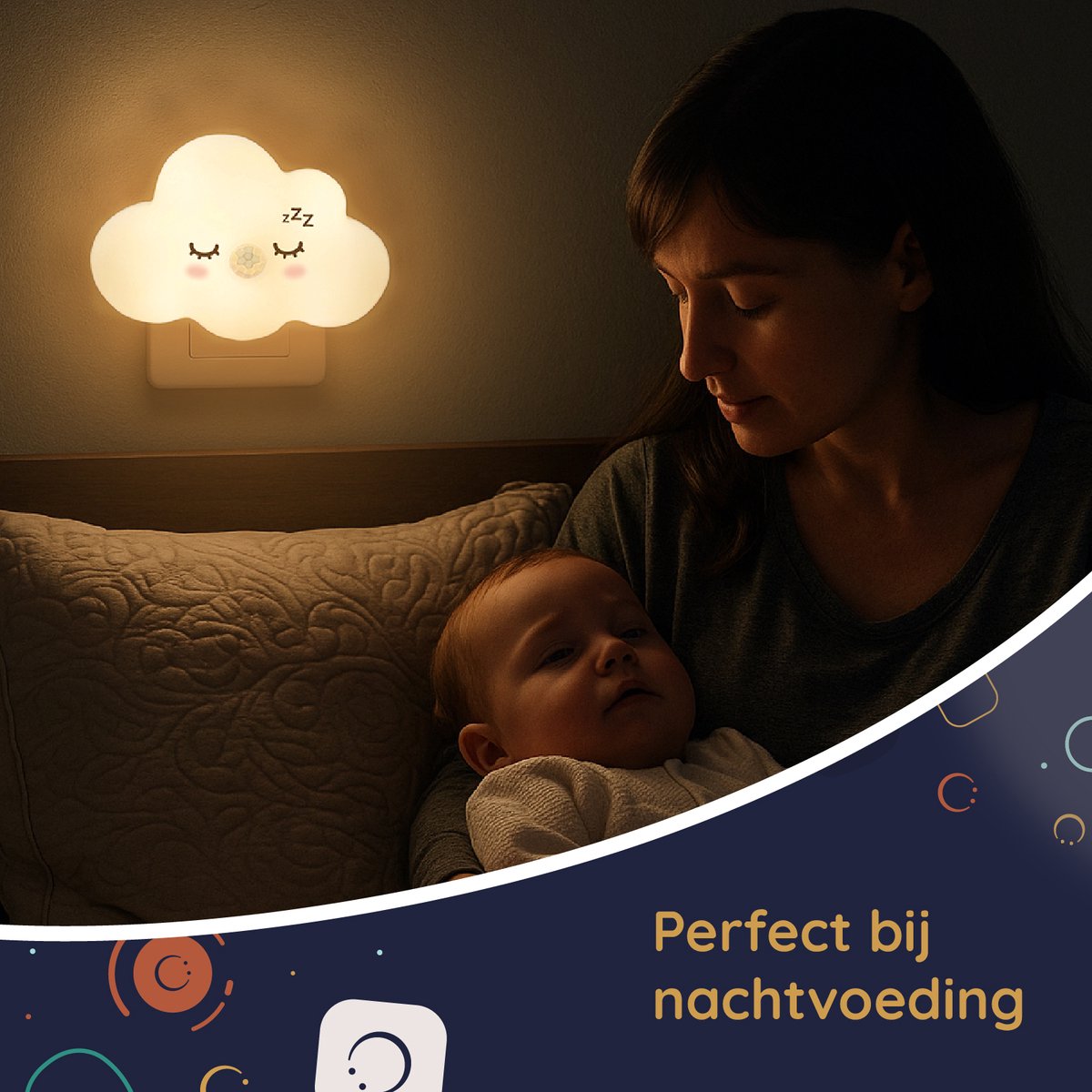 Numsy Lumo Baby Room Nightlight - Détecteur de mouvement - 4 modes de luminosité
