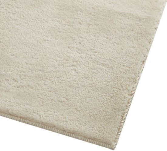 tectake® Tapis à poils courts -140 x 200 cm - Beige - Tapis pour le salon, la chambre à coucher, la salle à manger - Facile d'entretien et lavable - Sous-couche antidérapante - Antiallergique - Diverses tailles et couleurs