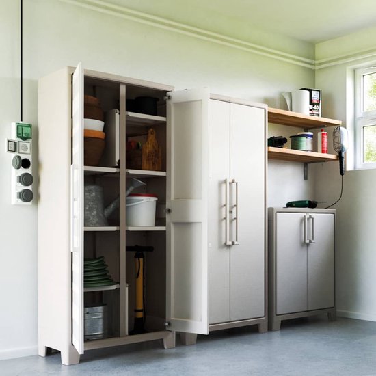 Keter Gulliver Tall Cabinet - 8 demi-étagères - 80x44x182cm - Sand/Beige