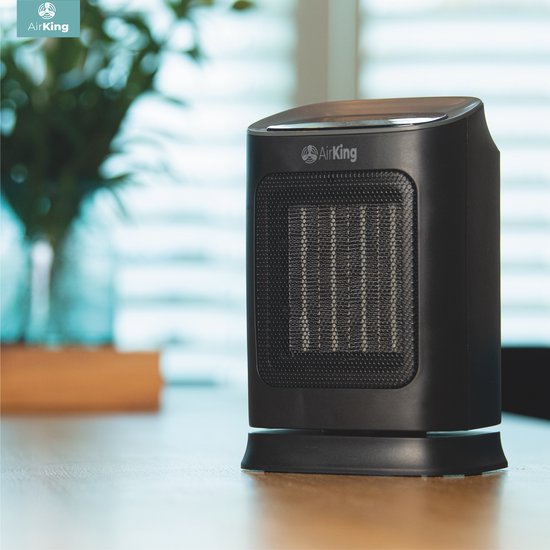 AirKing Réchaud électrique - Réchaud céramique compact avec écran tactile - Ventilateur de réchaud 2 étages 900 et 1800 watts - Protection contre l'inclinaison - Portable