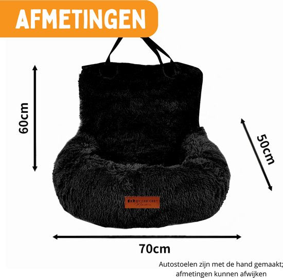 Car Seat Dog Deluxe Back Seat - Panier de voiture pour chien avec sangle de sécurité - Panier de voiture pour chien - Siège pour chien - Grand chien - Noir - Taille M