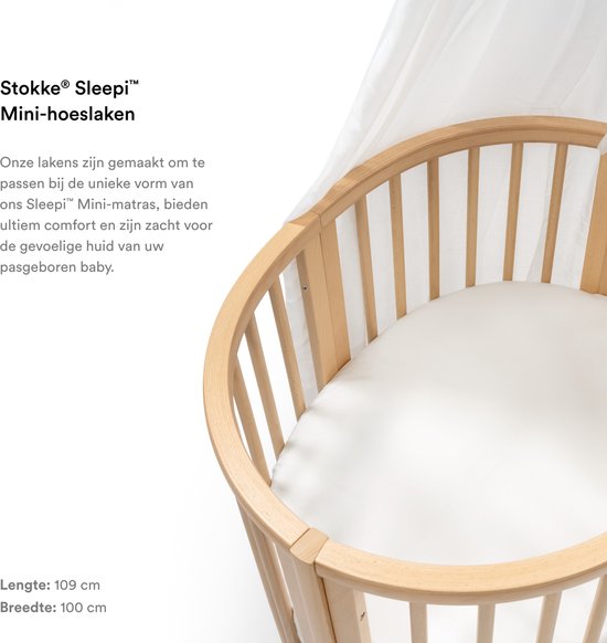 Stokke® Sleepi™ V2 / V3 Mini - Drap-housse blanc