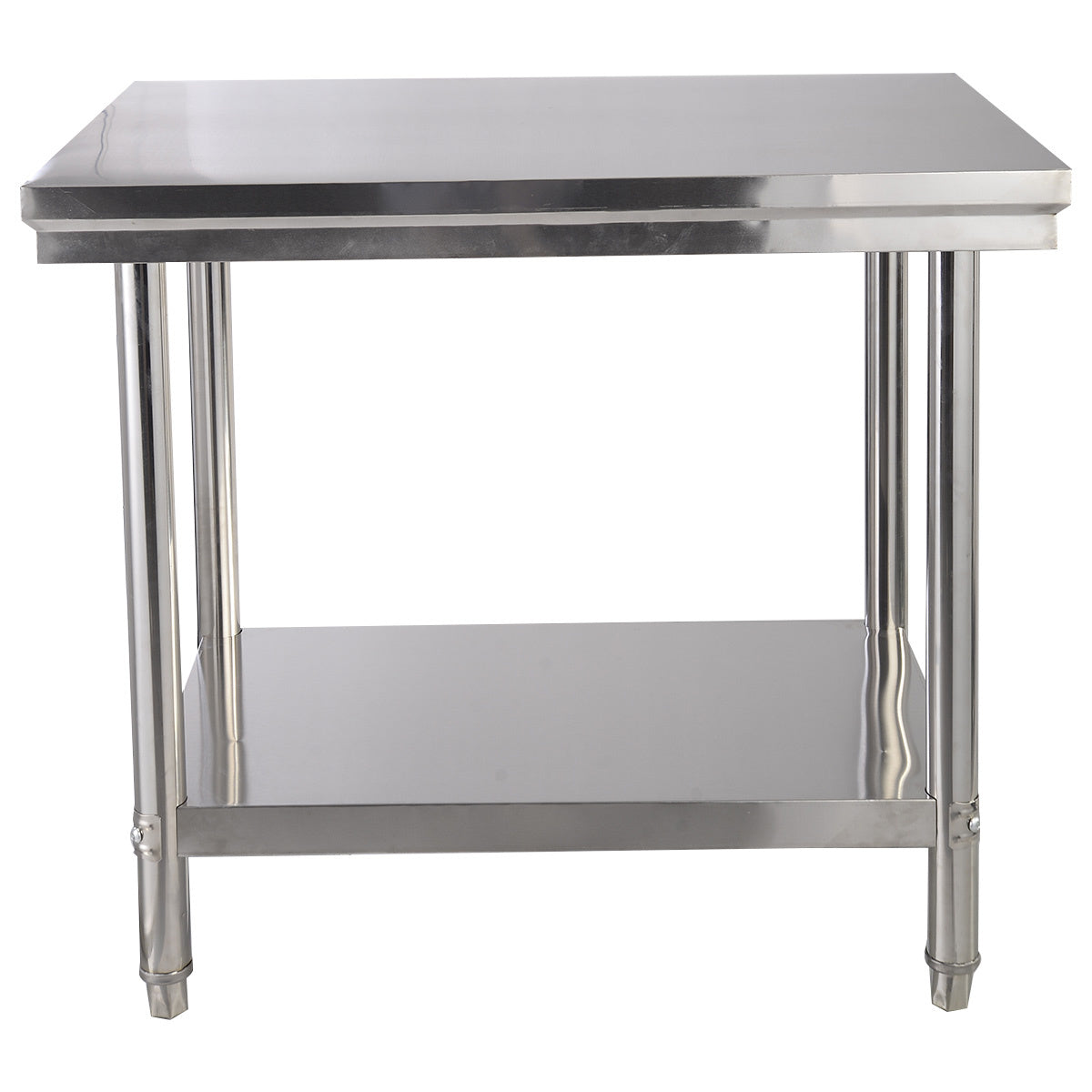 Coast table de cuisine en acier inoxydable table de travail table gastro avec plateau intermédiaire 92x61x90cm