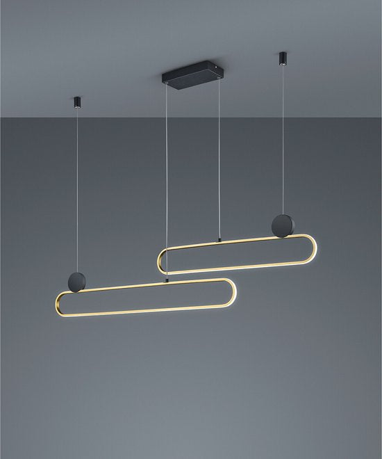 Trio leuchten - Lampe pendante LED - Suspension - 54W - Couleur réglable - Dimmable - Rectangle - Or - Aluminium