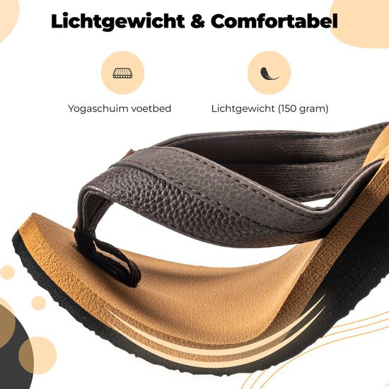 Pantoufles Homme - Sandales - Marron - Taille 42 - Comfeet
