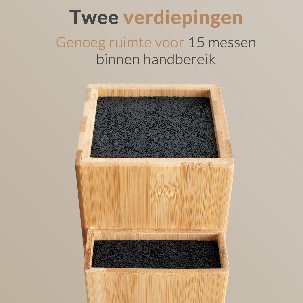 Bloc de couteaux Dymund - pour 15+ couteaux - Bois FSC durable - Universel - Bambou