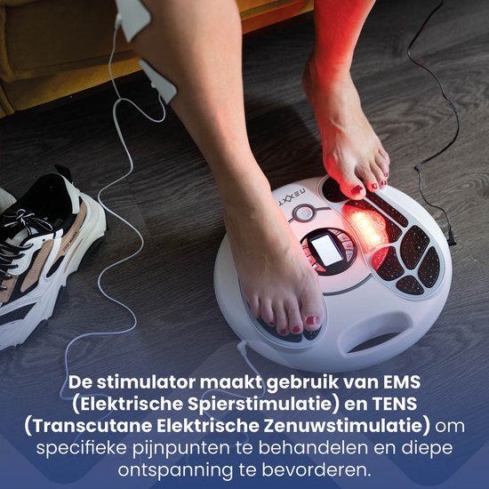 Stimulateur musculaire et plantaire - Nexxt – 25 programmes – Télécommande – Coussinets de gel – Soulagement des douleurs et circulation