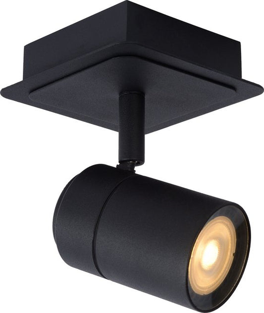Lucide LENNERT - Spot de plafond (lampe de plafond) pour salle de bains - LED à intensité variable - GU10 - 1x5 W 3000 K - IP44 - Noir