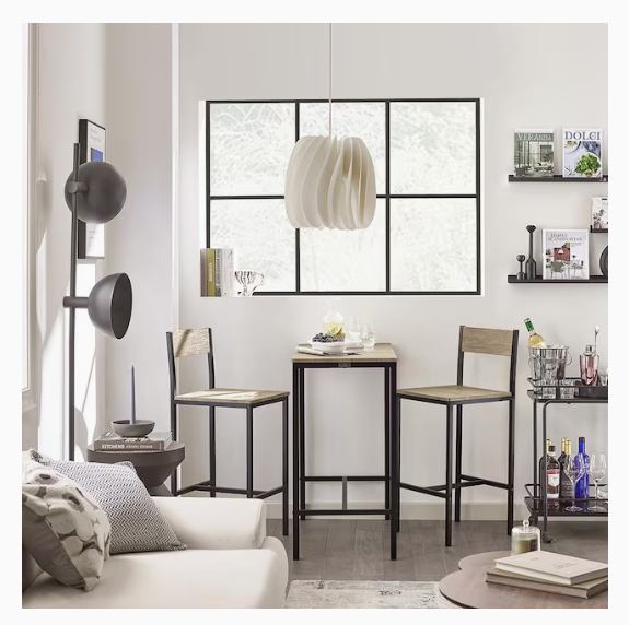 SoBuy Table bistro - Meubles bistro - Table de bar - 2 tabourets - 3 pièces - OGT03-N