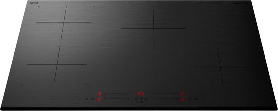 Inventum IKI7735MAT - Plaque de cuisson à induction encastrable - 77 cm - 4 zones de cuisson - Fonction Bridge - Monophasée ou biphasée - Façade à facettes - Noir mat