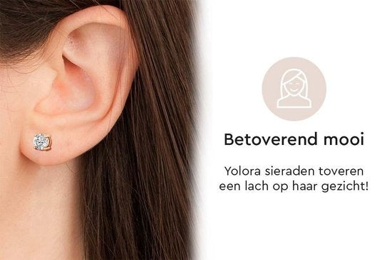 Boucles d'oreille - Yolora - Avec cristaux Kalpa Camaka - Couleur rose - Plaqué or rose 18K