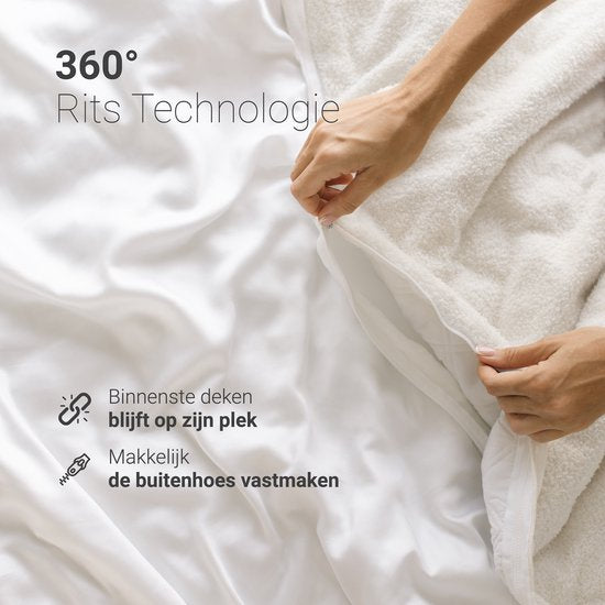 Couverture lestée CozySense® 12 kg - 2 personnes - Couverture lestée - Couverture lestée avec répartition de la pression GLASS-Flow® - Couverture lavable incluse - 200x200 cm - Blanc