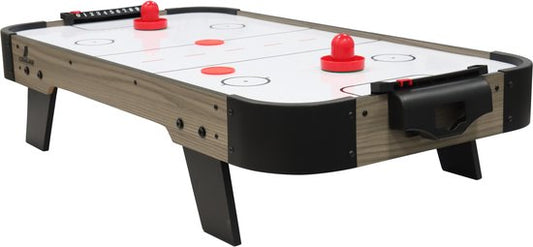 Table de air hockey Cougar Mini – Jeu de air hockey 3 pieds – Table de air hockey compacte pour la maison – Pousseurs et palets inclus – Chêne/gris