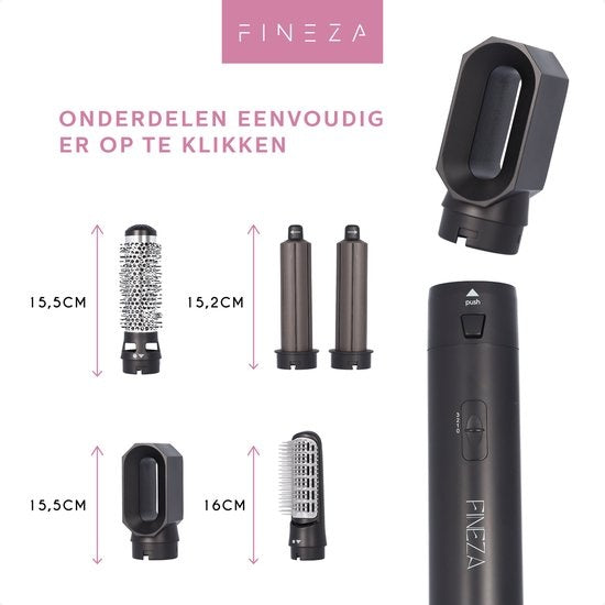 Brosse à air chaud - Fineza - Brushing/Boucleur - Airwrap - Noir