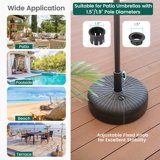 Base de parasol - Coast - Remplissable - 45cm - Convient pour 270-300 cm - Noir