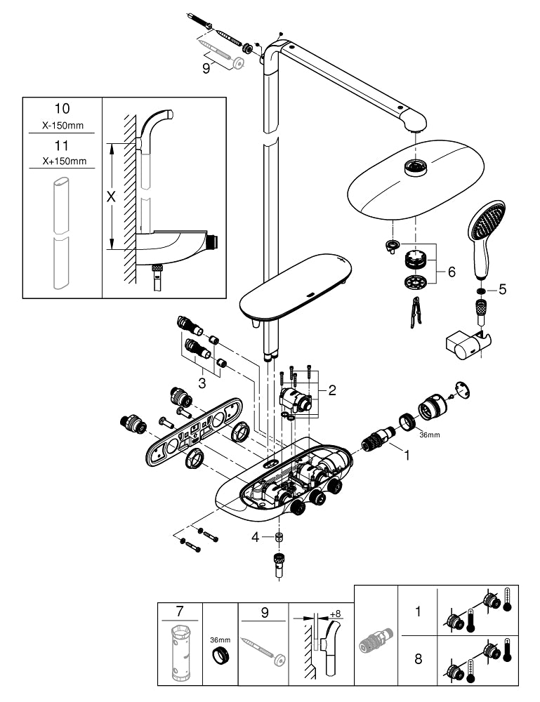 Système Grohe Rainshower SmartControl Duo - Douche à effet pluie 360 mm - Chromé