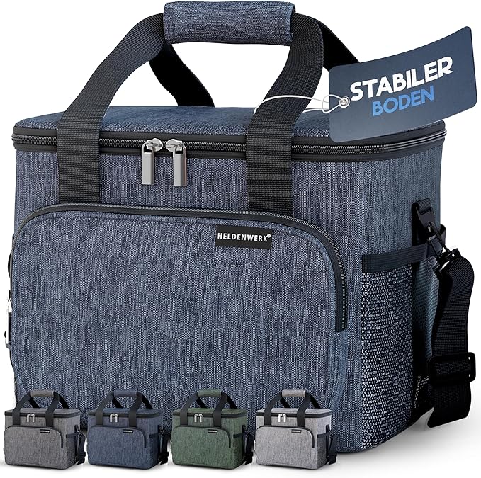 Heroism Grand sac isotherme pliable - Glacière isotherme, thermosac, étanche et imperméable - Sac pique-nique et déjeuner - 30 L - Gris foncé