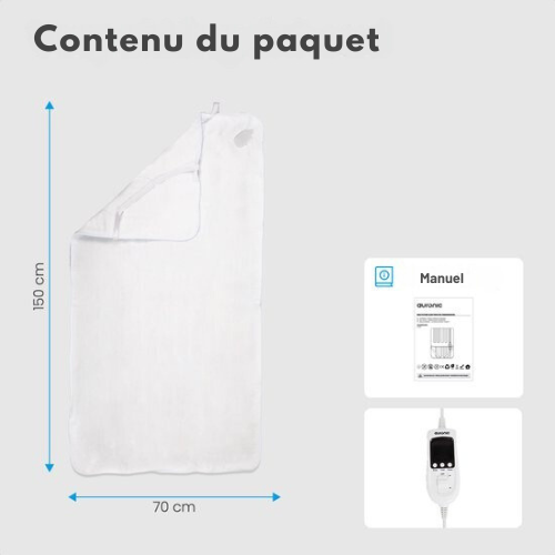 Couverture chauffante Auronic - 1 personne - Lavable - 70x150cm - Blanc