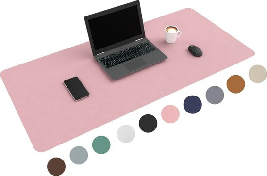 WURK Professional Desk Pad Leatherette - Organisateur de bureau - Inclut un clip pour câble - Rose - 120x60