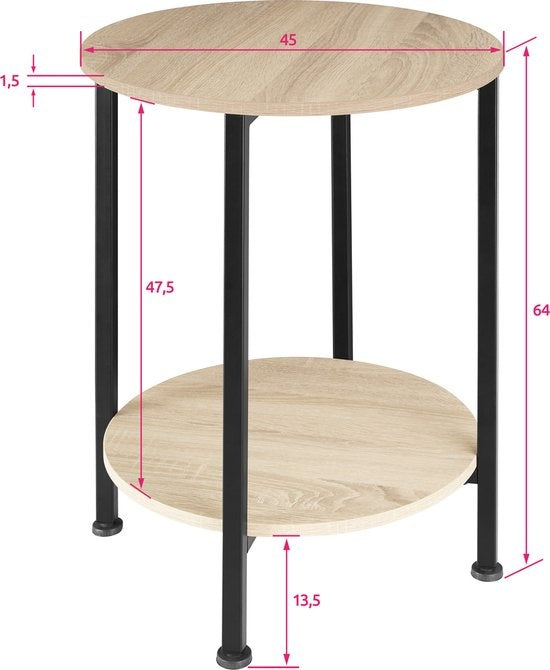 tectake - Table d'appoint Ballina lumière industrielle, table d'appoint - 404218