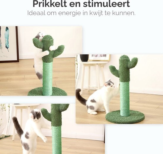 Gopets Griffoir pour chat - Griffoir cactus en sisal - Griffoir design moderne - Griffoir naturel avec jouet - 65cm